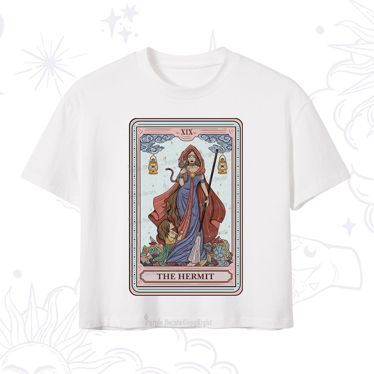 Purplehecate The Hermit Tarot Card Crop T-Shirt