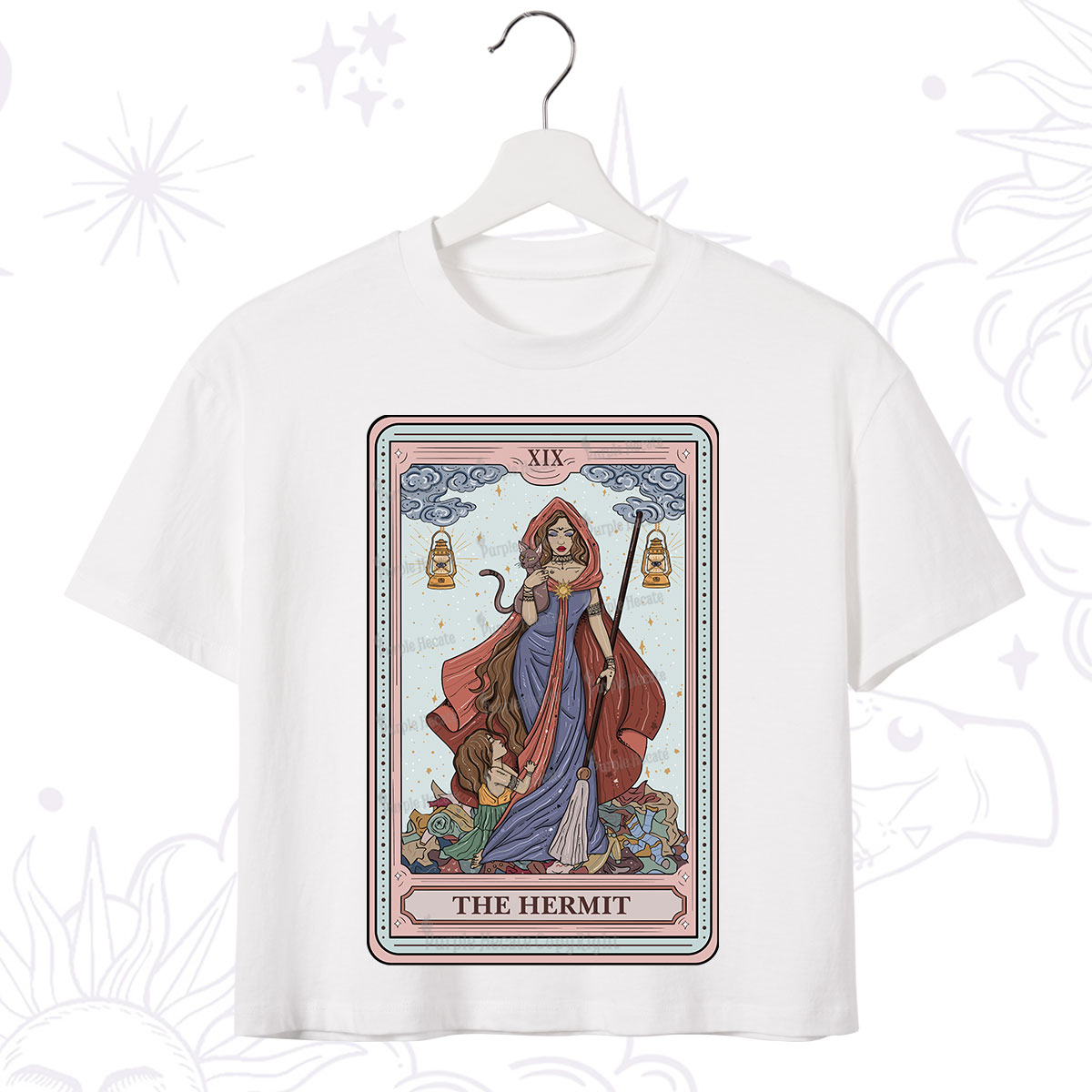 Purplehecate The Hermit Tarot Card Crop T-Shirt