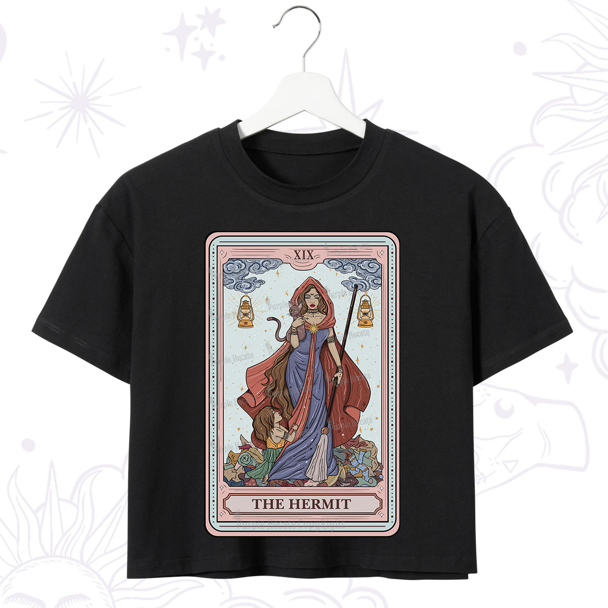 Purplehecate The Hermit Tarot Card Crop T-Shirt