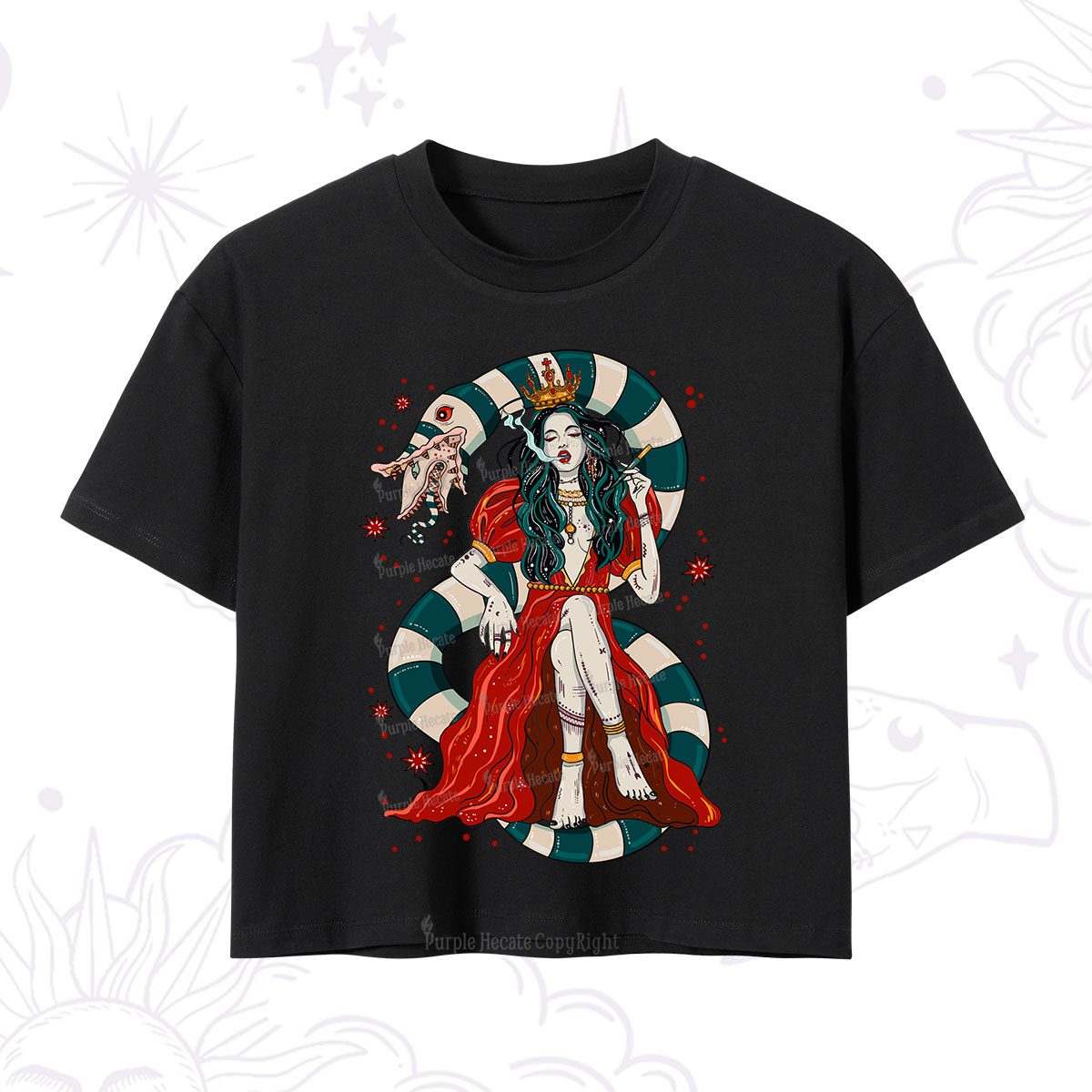 Purplehecate Queen of the Sandworms Crop T-Shirt