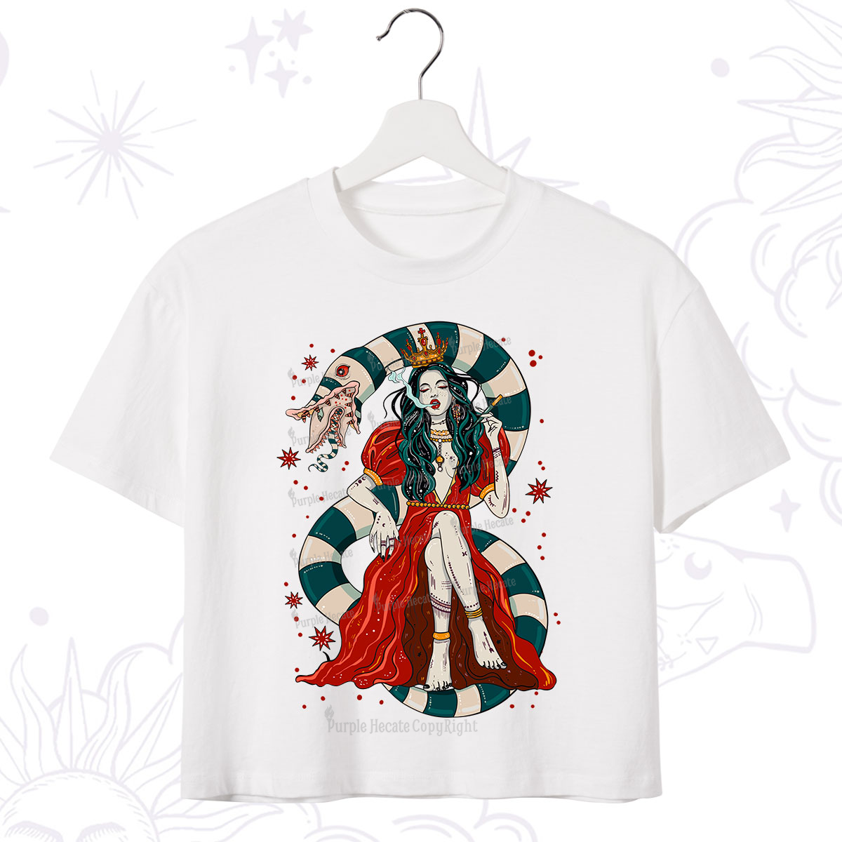 Purplehecate Queen of the Sandworms Crop T-Shirt