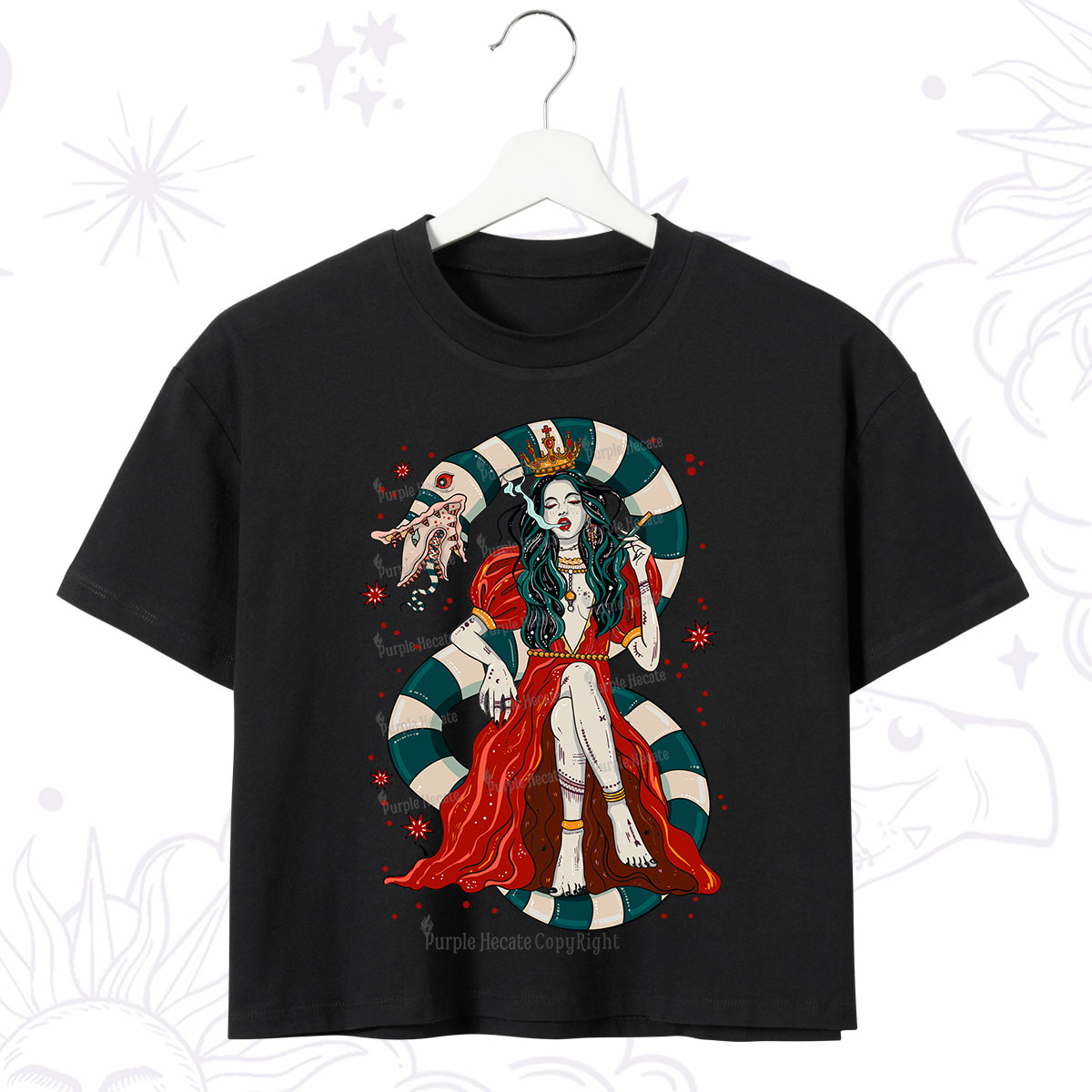 Purplehecate Queen of the Sandworms Crop T-Shirt