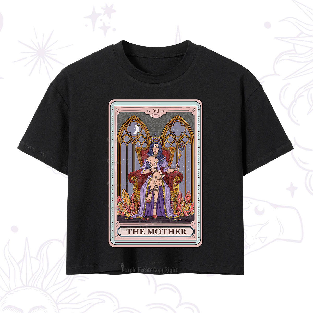 Purplehecate The Mother Tarot Card Crop T-Shirt