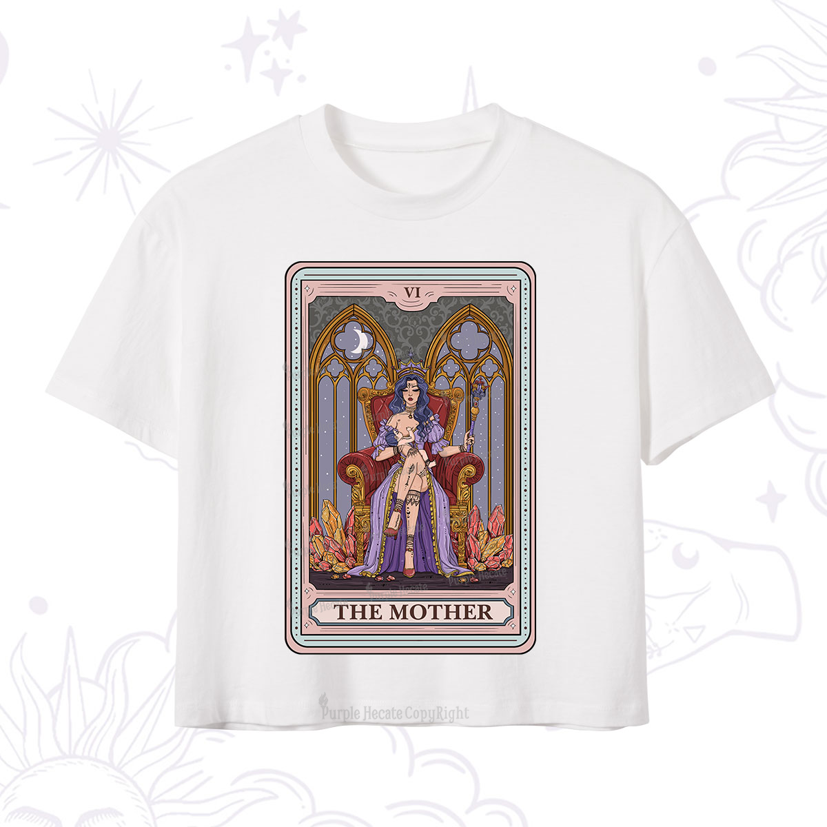 Purplehecate The Mother Tarot Card Crop T-Shirt