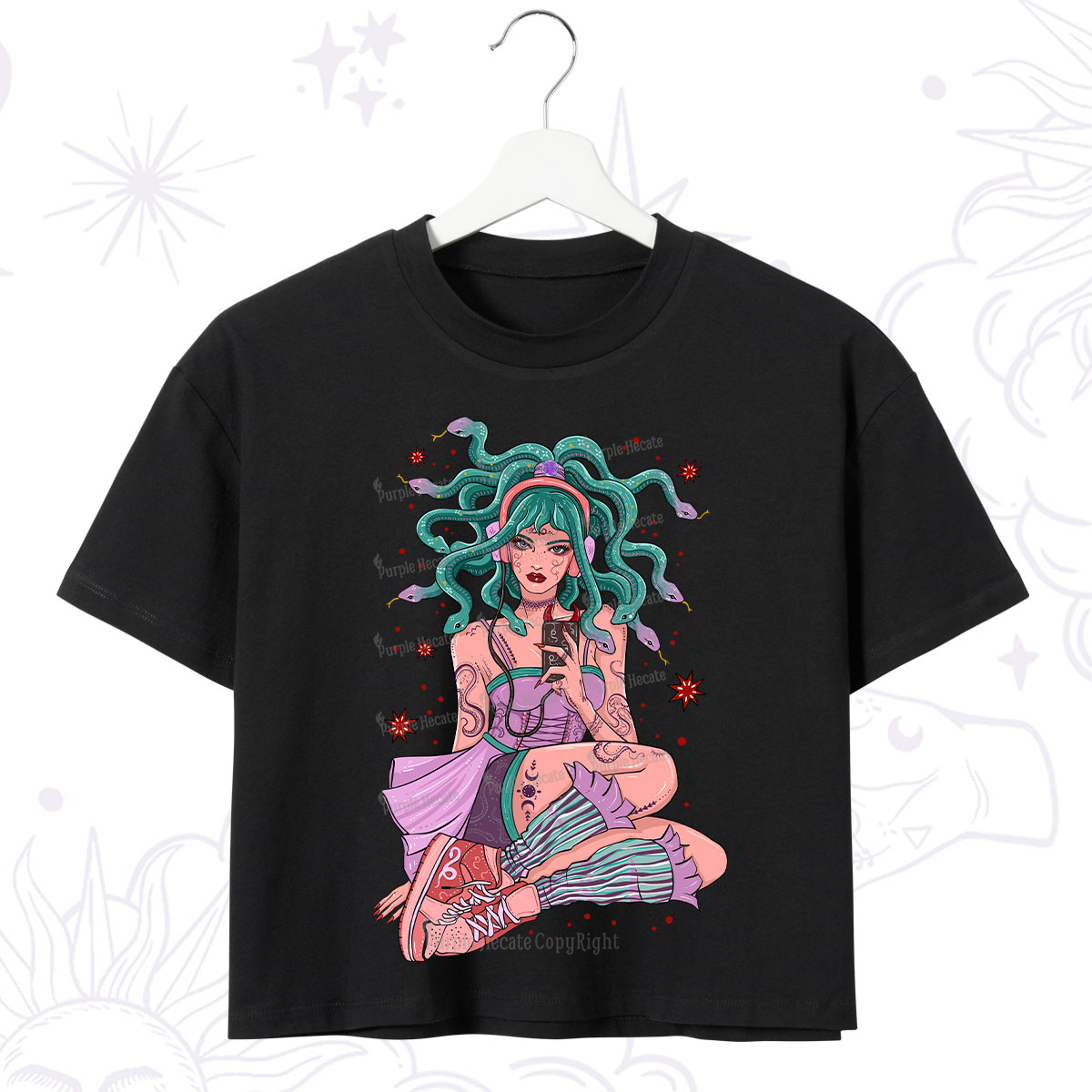 Purplehecate Gorgon Medusa Crop T-Shirt