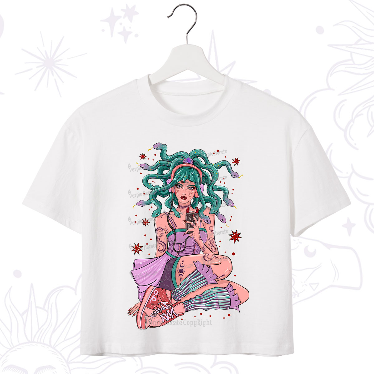 Purplehecate Gorgon Medusa Crop T-Shirt