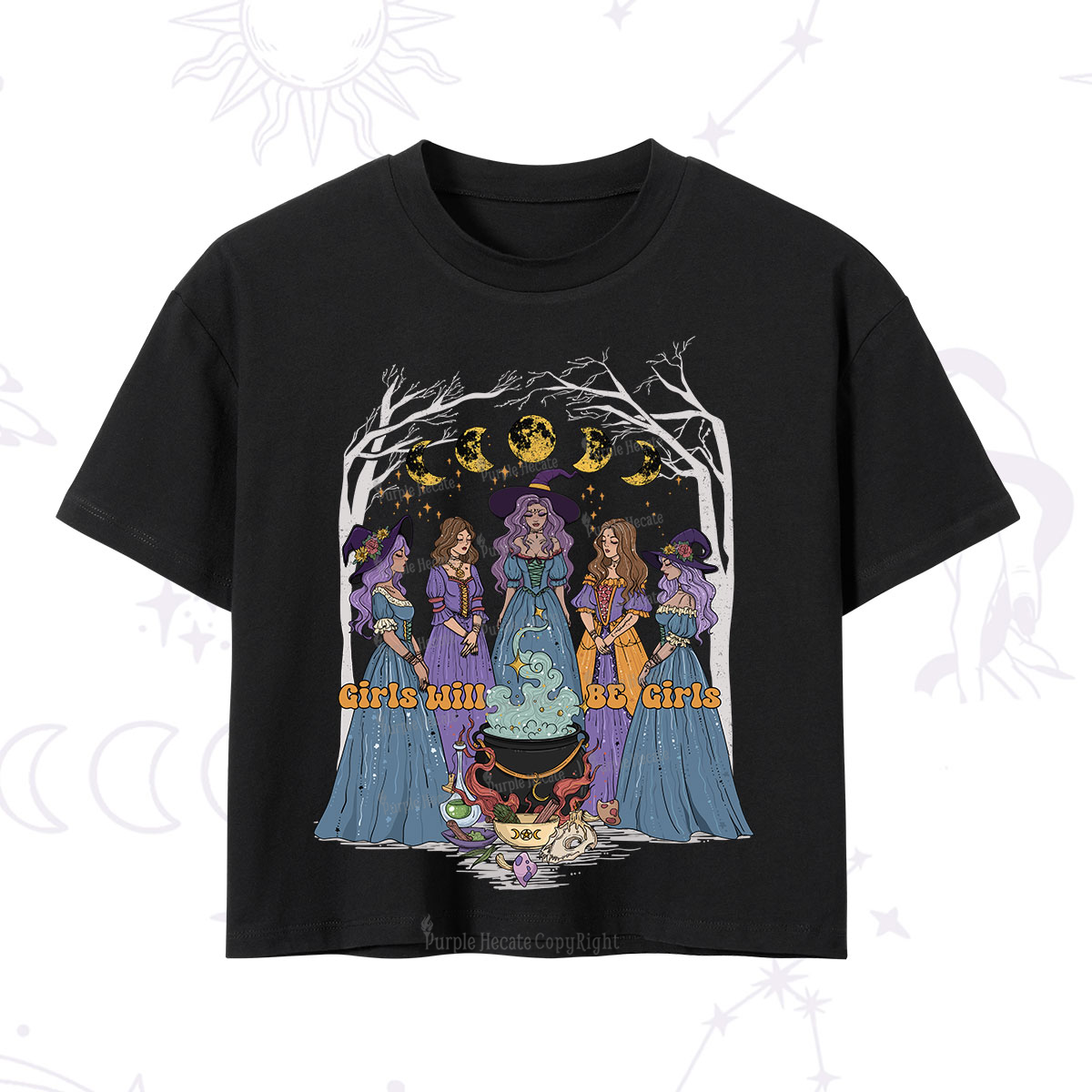 Purplehecate Girls Will Be Girls Crop T-Shirt