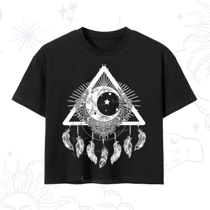 Purplehecate Starry Moon Dreamcatcher Crop T-Shirt