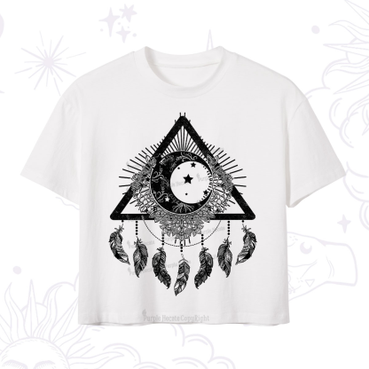 Purplehecate Starry Moon Dreamcatcher Crop T-Shirt