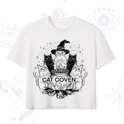 Purplehecate Witchy Cat Coven Crop T-Shirt