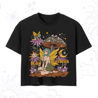 Purplehecate Stay Curious Crop T-Shirt