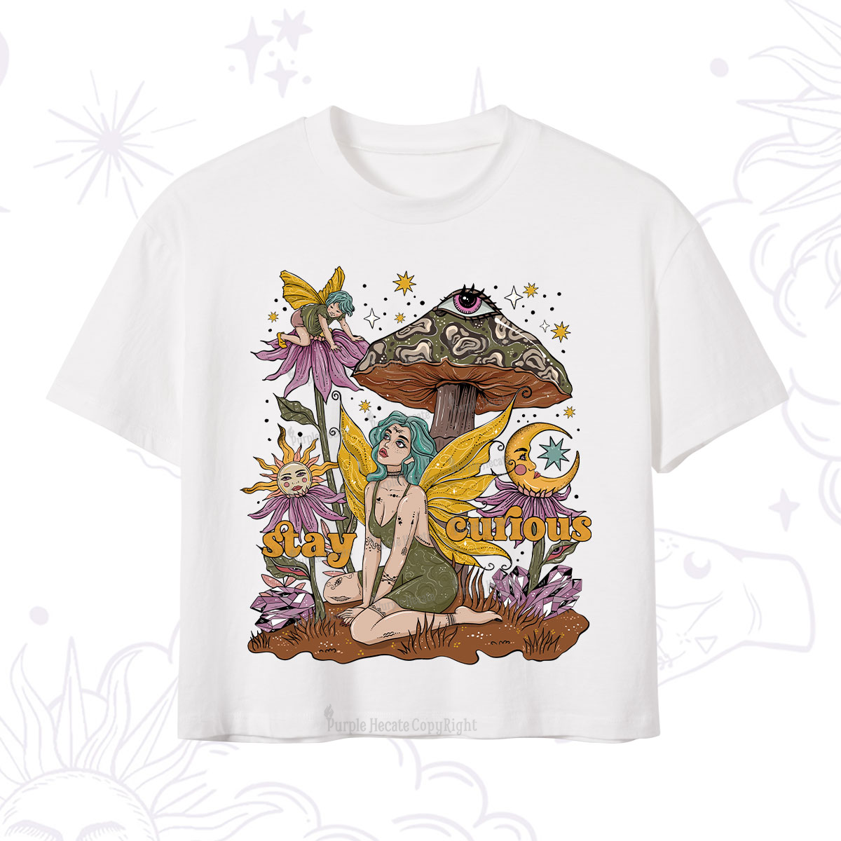 Purplehecate Stay Curious Crop T-Shirt