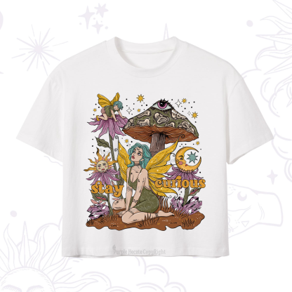 Purplehecate Stay Curious Crop T-Shirt