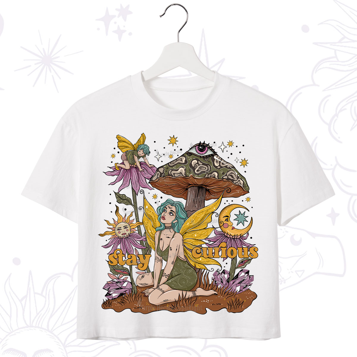 Purplehecate Stay Curious Crop T-Shirt