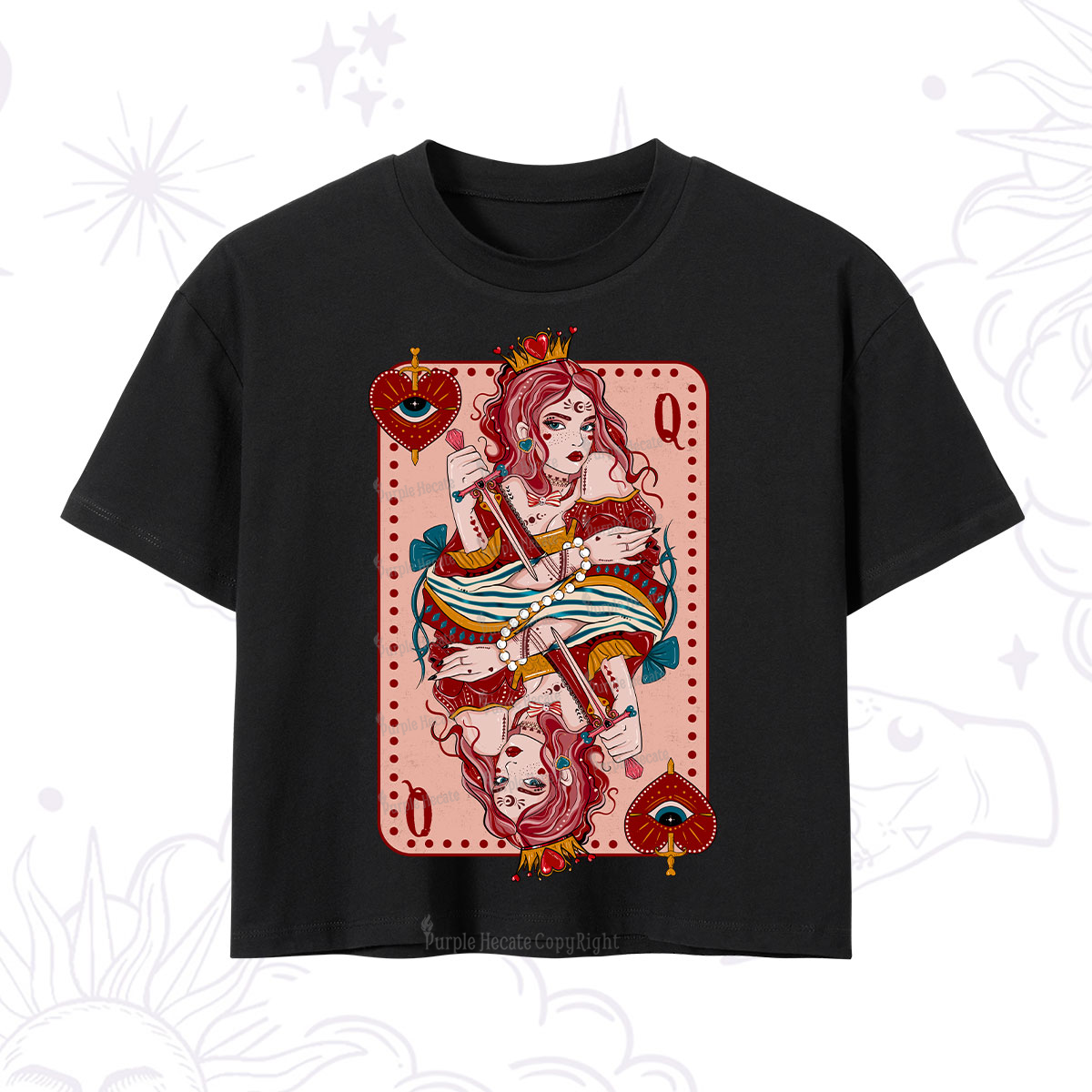 Purplehecate Queen of Hearts Crop T-Shirt