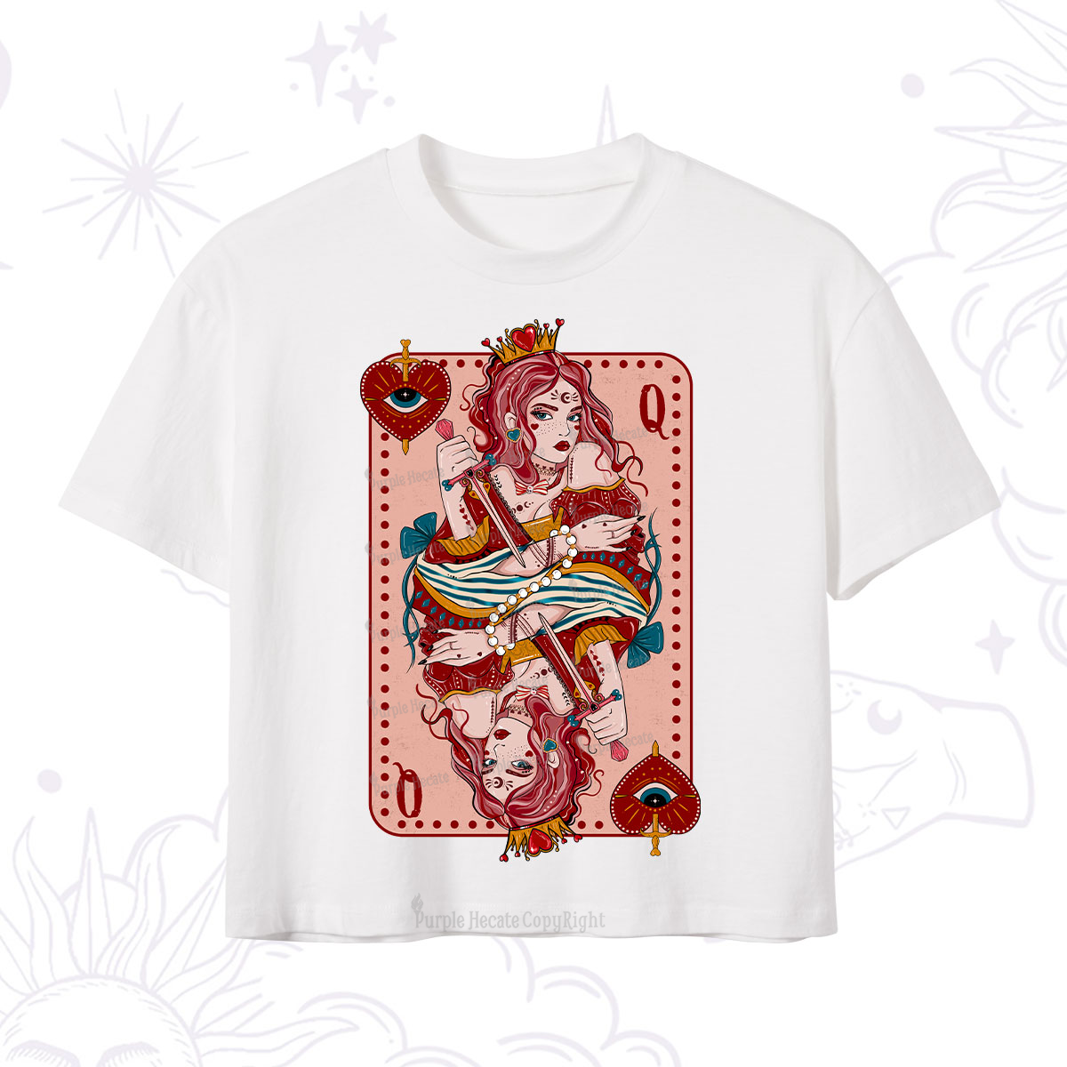 Purplehecate Queen of Hearts Crop T-Shirt