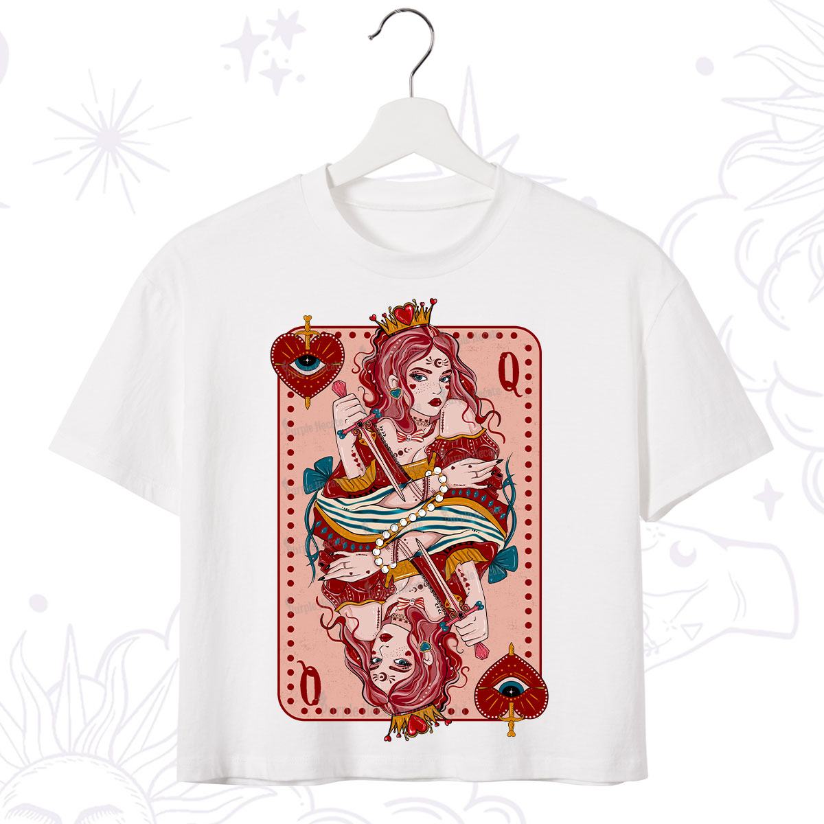 Purplehecate Queen of Hearts Crop T-Shirt
