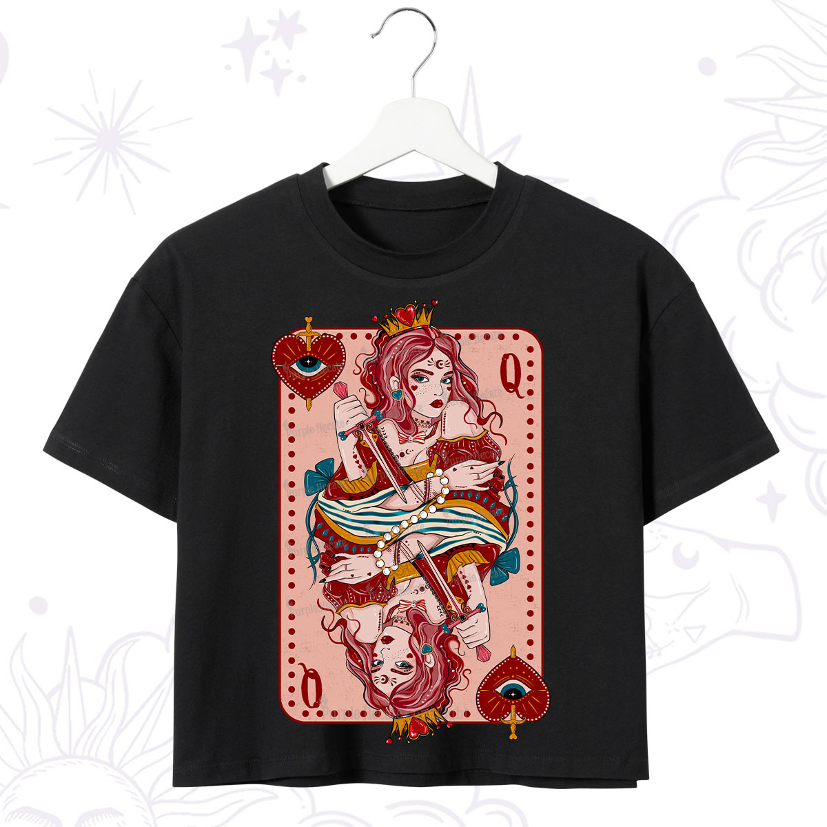 Purplehecate Queen of Hearts Crop T-Shirt