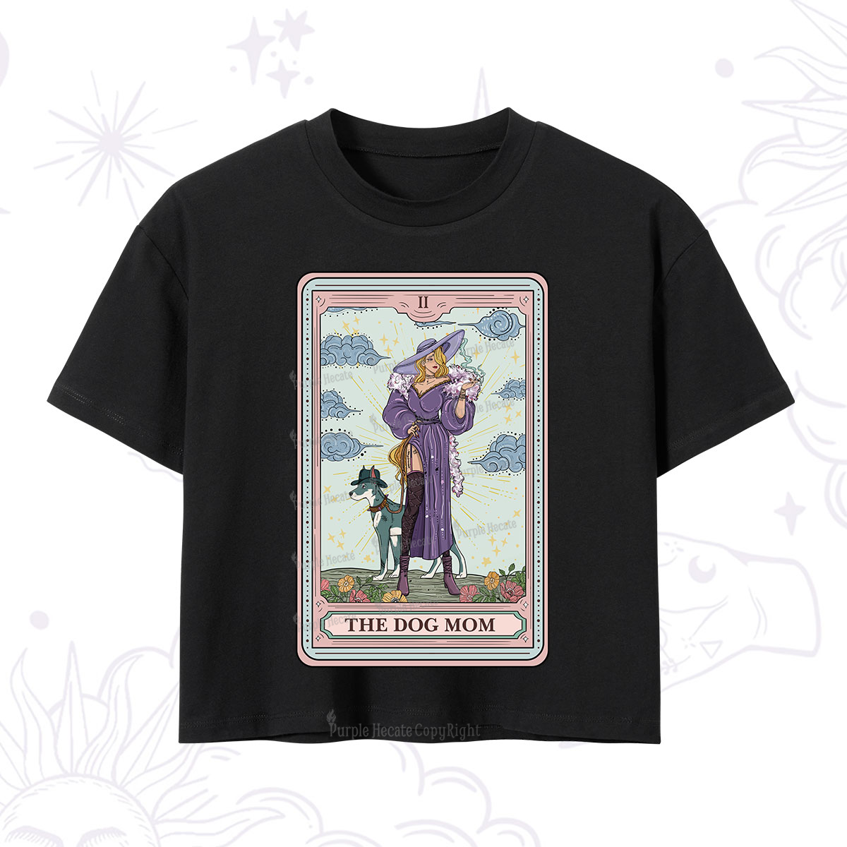 Purplehecate The Dog Mom Tarot Crop T-Shirt