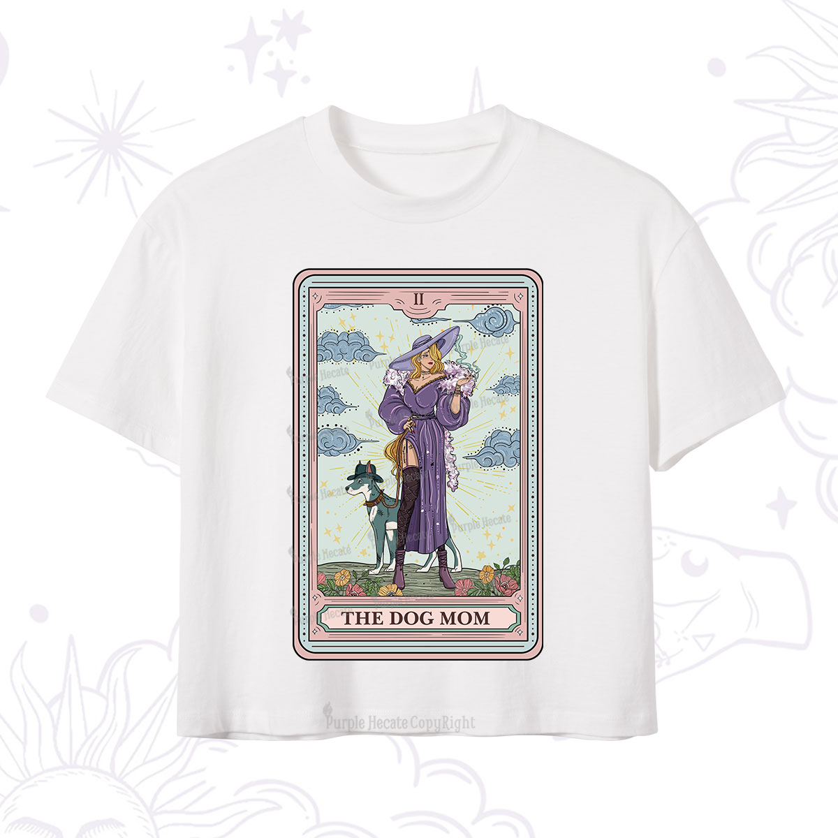 Purplehecate The Dog Mom Tarot Crop T-Shirt