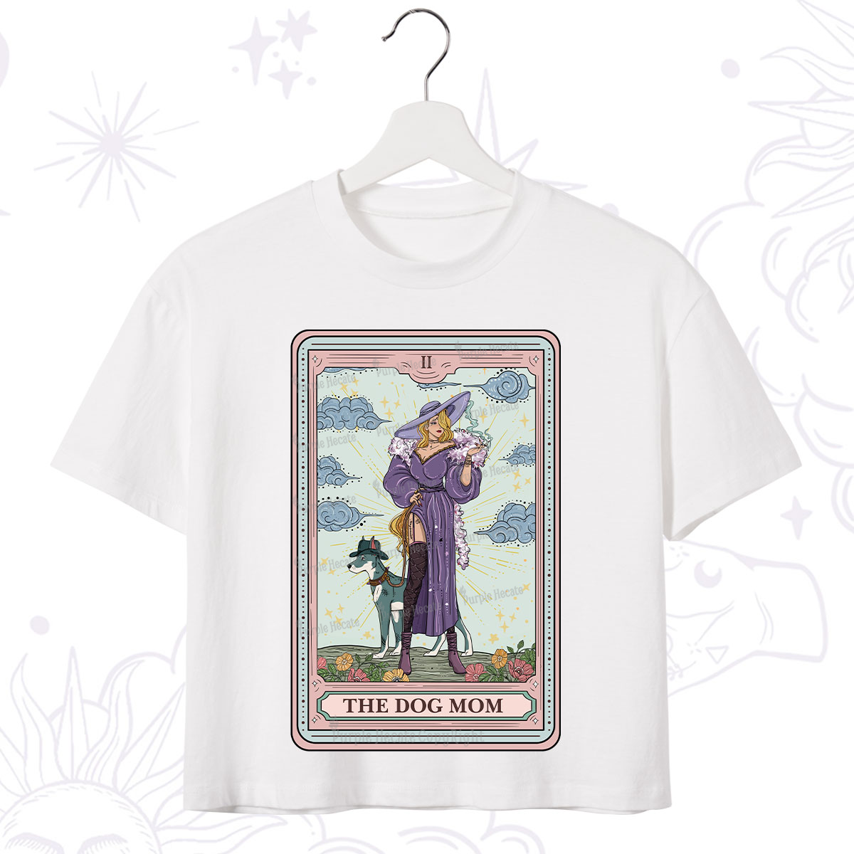 Purplehecate The Dog Mom Tarot Crop T-Shirt