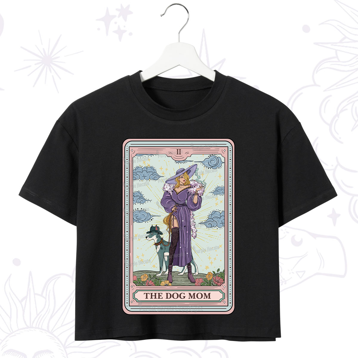 Purplehecate The Dog Mom Tarot Crop T-Shirt