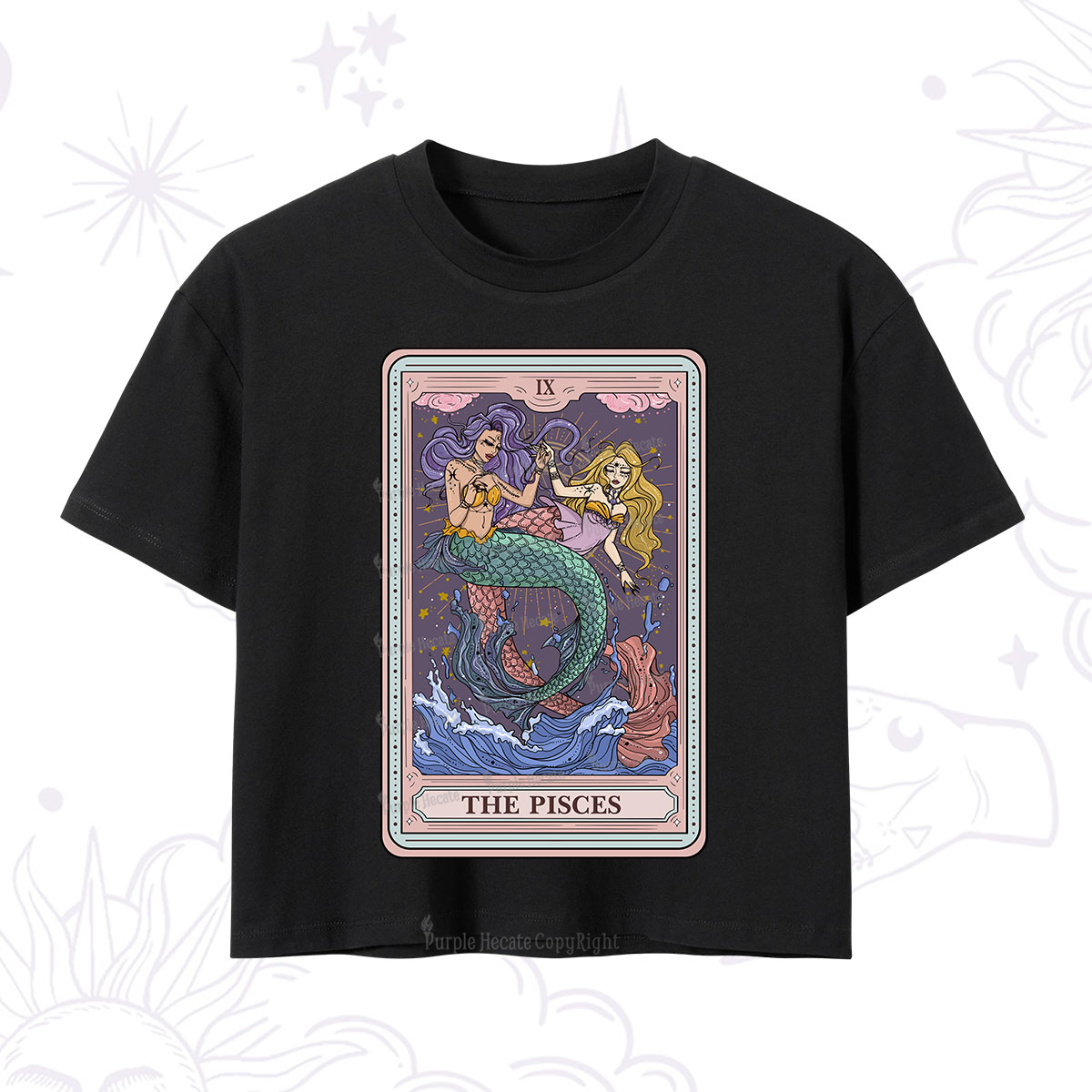 Purplehecate The Pisces Tarot Crop T-Shirt