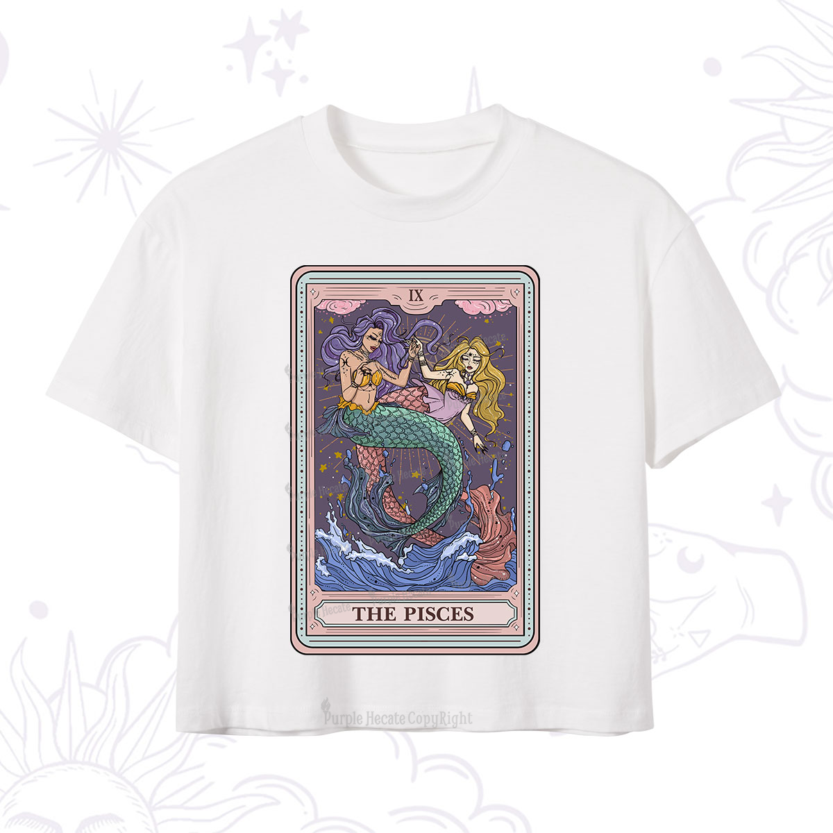 Purplehecate The Pisces Tarot Crop T-Shirt