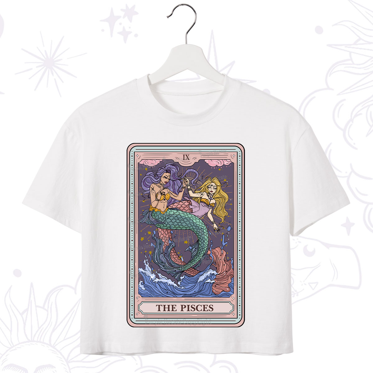 Purplehecate The Pisces Tarot Crop T-Shirt