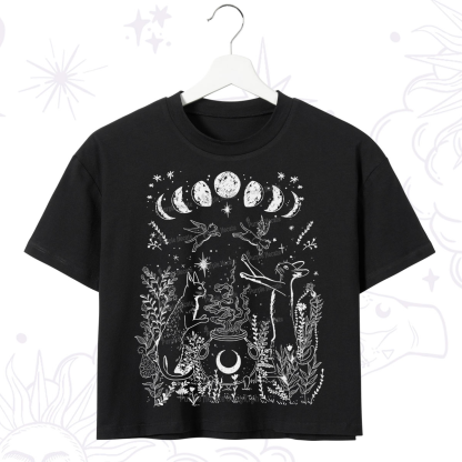 Purplehecate Celestial Cat Crop T-Shirt