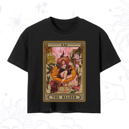 Purplehecate The Reader Tarot Card Crop T-Shirt