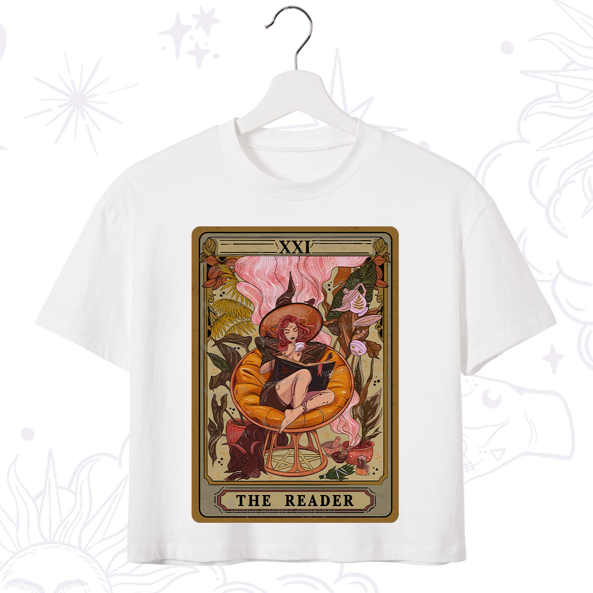 Purplehecate The Reader Tarot Card Crop T-Shirt