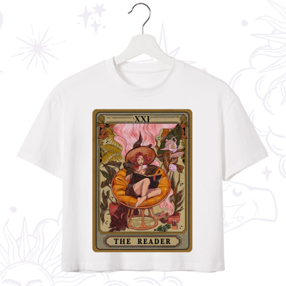 Purplehecate The Reader Tarot Card Crop T-Shirt