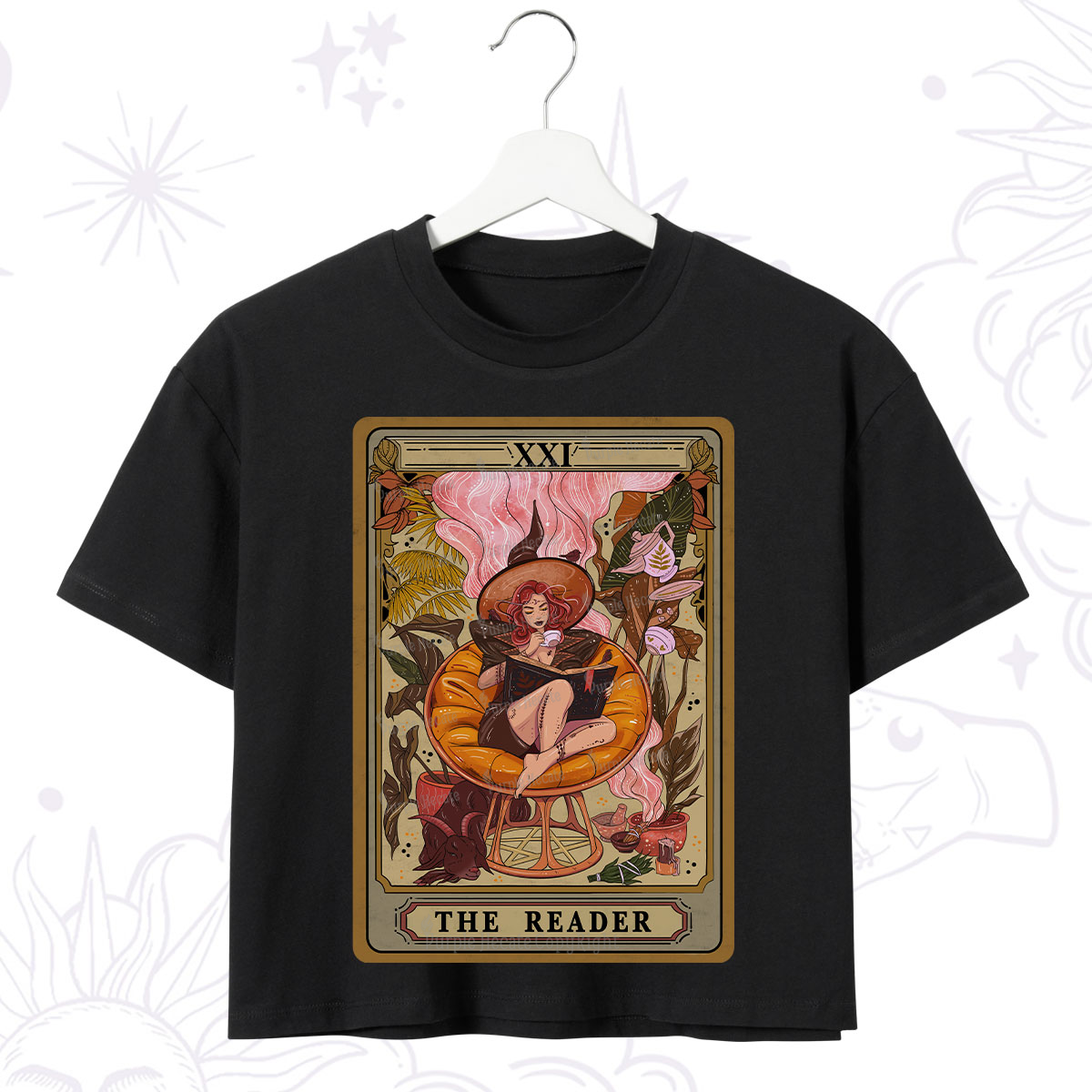 Purplehecate The Reader Tarot Card Crop T-Shirt