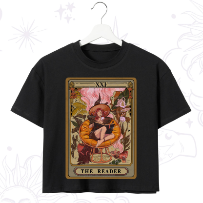 Purplehecate The Reader Tarot Card Crop T-Shirt