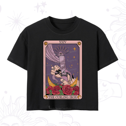 Purplehecate The Curling Iron Tarot Crop T-Shirt
