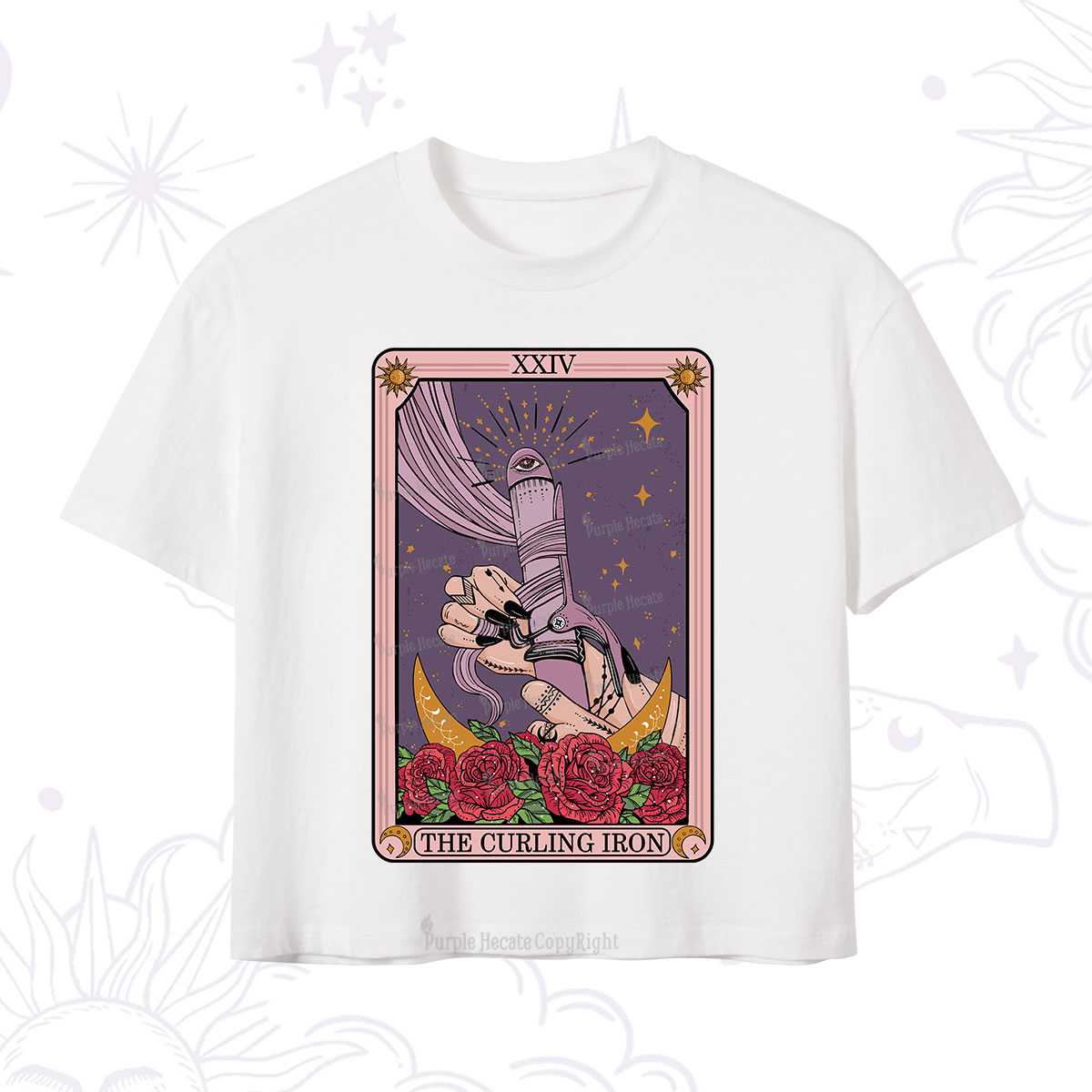 Purplehecate The Curling Iron Tarot Crop T-Shirt