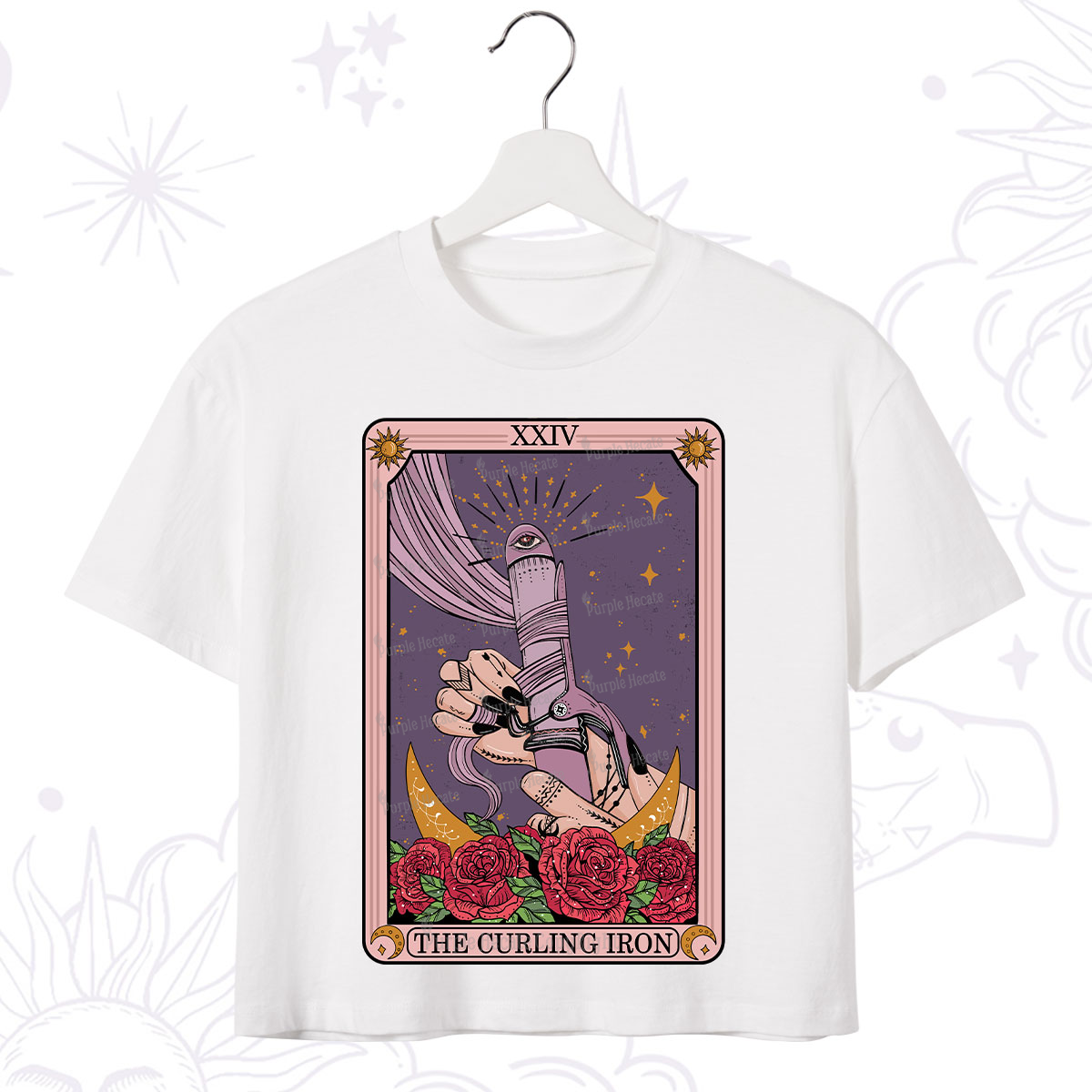 Purplehecate The Curling Iron Tarot Crop T-Shirt