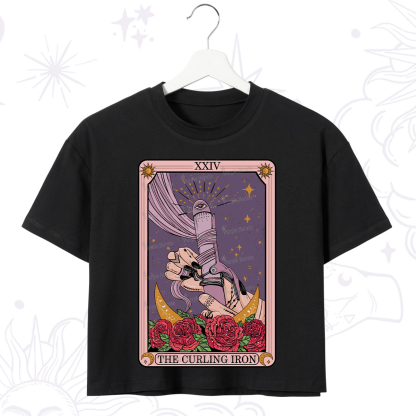 Purplehecate The Curling Iron Tarot Crop T-Shirt
