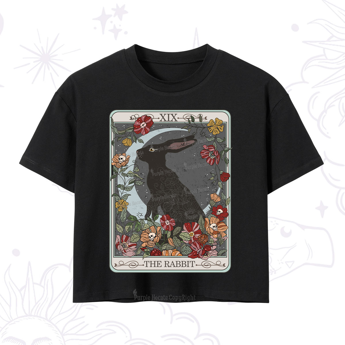 Purplehecate The Rabbit Tarot Crop T-Shirt