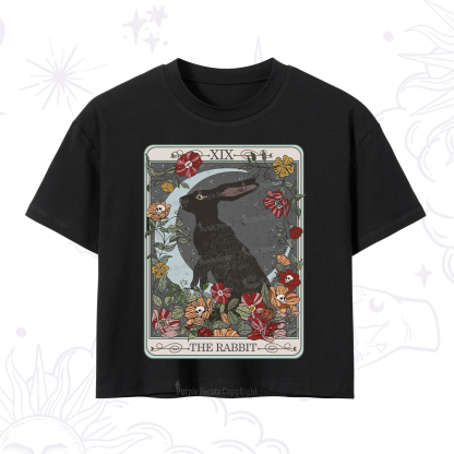 Purplehecate The Rabbit Tarot Crop T-Shirt