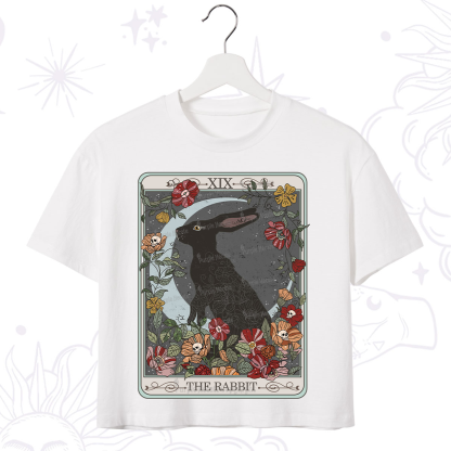 Purplehecate The Rabbit Tarot Crop T-Shirt