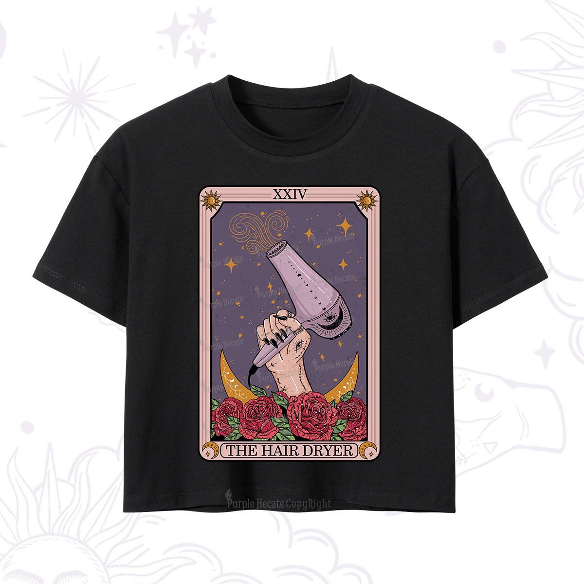 Purplehecate The Hair Dryer Tarot Crop T-Shirt