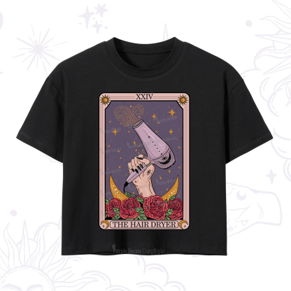 Purplehecate The Hair Dryer Tarot Crop T-Shirt
