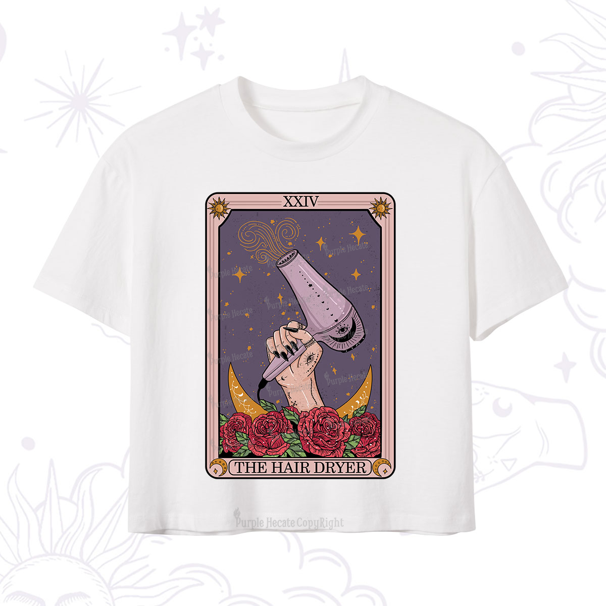 Purplehecate The Hair Dryer Tarot Crop T-Shirt