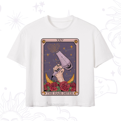 Purplehecate The Hair Dryer Tarot Crop T-Shirt