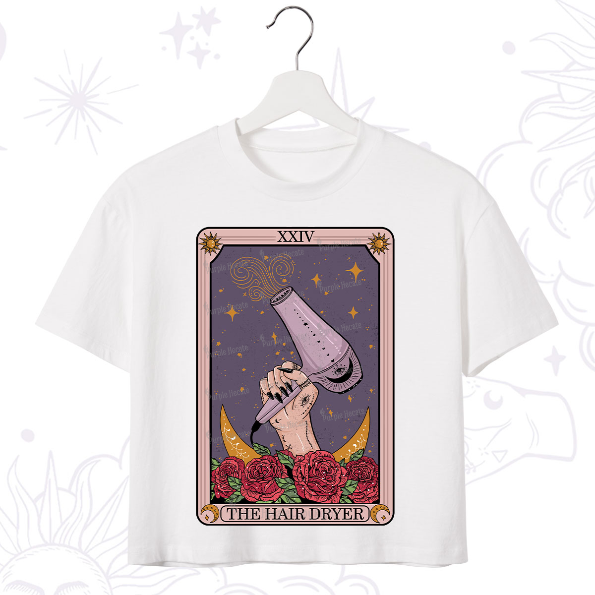 Purplehecate The Hair Dryer Tarot Crop T-Shirt