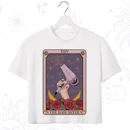 Purplehecate The Hair Dryer Tarot Crop T-Shirt