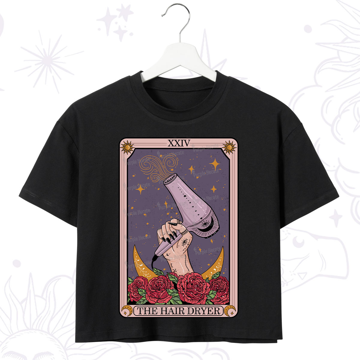 Purplehecate The Hair Dryer Tarot Crop T-Shirt