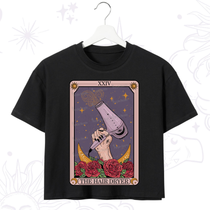 Purplehecate The Hair Dryer Tarot Crop T-Shirt